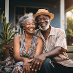 Older Black Couple Enjoying Each Others Company